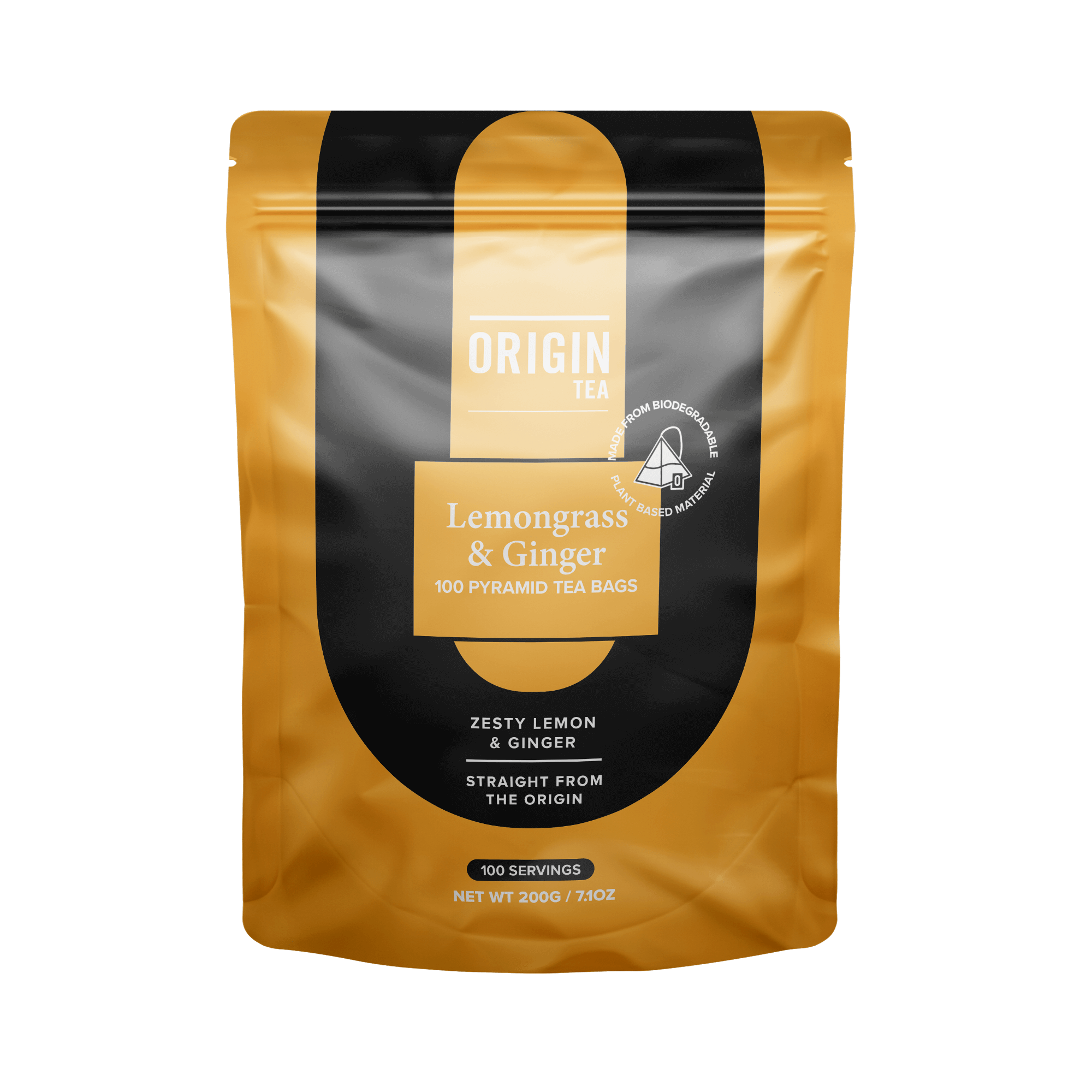 Pyramid - 100 bags (200g) Lemongrass Ginger - OT-PYLG100 - FRONT. Click ...